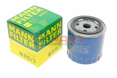 Масляний фільтр CITROEN BX, C15, LNA, VISA LANCIA THEMA PEUGEOT 104, 204, 205, 205 I, 205 II, 304, 305, 305 I, 305 II, 405 I, 405 II, J7 RENAULT 14 0.9-2.8 08.68-04.97 Mann W 815/3 Купити в Україні
