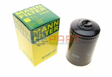Масляний фільтр AUDI A4 B5, A4 B6, A4 B7, A6 C5 SEAT EXEO, EXEO ST SKODA SUPERB I VW PASSAT B5, PASSAT B5.5 1.8 01.95-05.10 Mann W94066 Купити в Україні