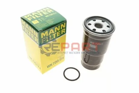 Паливний фільтр (з ущільненням) MAZDA 323 F VI, 323 S VI, 6, 626 V, MPV II, PREMACY SUBARU TREZIA TOYOTA AVENSIS, AVENSIS VERSO, CALDINA, COROLLA, COROLLA VERSO, CRESTA V 1.33-2.4D 08.95 Mann WK 720/2 X Купити в Україні