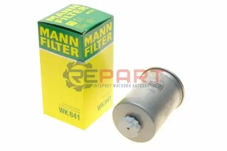 Паливний фільтр SEAT AROSA, CORDOBA, CORDOBA VARIO, IBIZA II, INCA, TOLEDO I SKODA FELICIA I, FELICIA II VW CADDY II, LUPO I, POLO, POLO III, POLO III CLASSIC 1.7D/1.9D 02.93-07.05 Mann WK841 Купити в Україні