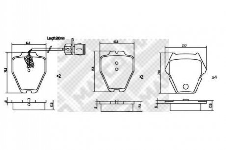 Тормозные колодки, дисковый тормоз.) MAPCO 6877 (фото 1)