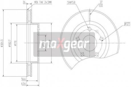 Тормозной диск MAXGEAR 191827