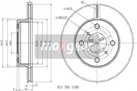 Диск тормозной MAXGEAR 192327 (фото 1)