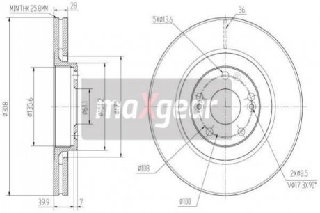 Автозапчастина MAXGEAR 19-2503 (фото 1)