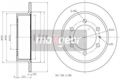 TARCZA HAM. SSANGYONG T. REXTONMUSSOKORANDO MAXGEAR 19-2526