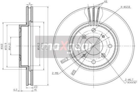 TARCZA HAM. HONDA P. PRELUDE MAXGEAR 19-2551 (фото 1)