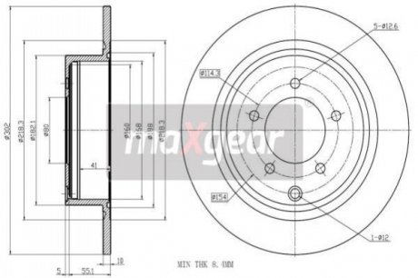 TARCZA HAM. PEUGEOT T. 4008 12-ASX 10- MAXGEAR 19-3214