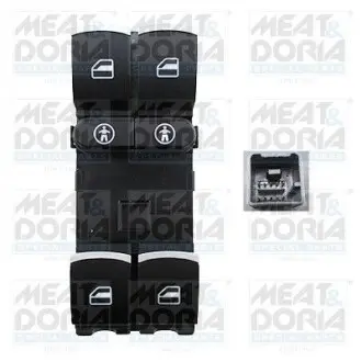Кнопка піднімання вікна передн Лів SEAT ALHAMBRA VW SHARAN, TOUAREG 1.8-4.2 05.10-12.22 MEAT&DORIA 26327 Купить в Украине