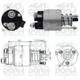 Соленоїд стартера (12В) TOYOTA AVENSIS, COROLLA, COROLLA VERSO, MR2 III 1.4/1.6/1.8 10.99-03.09 MEAT&DORIA 46102 Купити в Україні