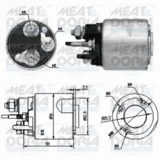 Соленоїд стартера (12В) DACIA LOGAN, LOGAN EXPRESS, LOGAN MCV RENAULT CLIO II, CLIO III, GRAND SCENIC II, KANGOO, KANGOO EXPRESS, KANGOO II, LAGUNA III, LOGAN I, MEGANE, MEGANE II 1.5D 12.02 MEAT&DORIA 46159 Купити в Україні