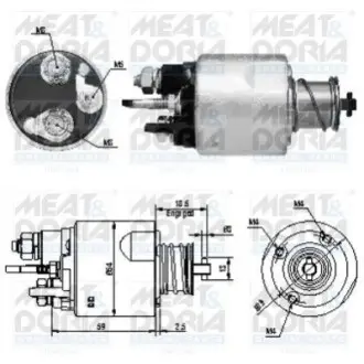 Соленоїд стартера (12В) DACIA LOGAN, LOGAN EXPRESS, LOGAN MCV RENAULT CLIO II, CLIO III, GRAND SCENIC II, KANGOO, KANGOO EXPRESS, KANGOO II, LAGUNA III, LOGAN I, MEGANE, MEGANE II 1.5D 12.02 MEAT&DORIA 46169