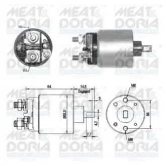 Соленоїд стартера NISSAN QASHQAI I, TIIDA, X-TRAIL II RENAULT CLIO III, FLUENCE, GRAND SCENIC III, LAGUNA III, MEGANE III, SCENIC III 1.8/2.0/2.0ALK 09.04 MEAT&DORIA 46274