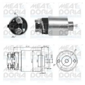 Соленоїд стартера HYUNDAI ACCENT IV, ELANTRA IV, ELANTRA V, I20 I, I30, I40 I, I40 I CW, IX20, IX35, VELOSTER KIA CARENS III, CEE'D, PRO CEE'D, RIO III, SOUL I, SPORTAGE III 1.4/1.6 06.06 MEAT&DORIA 46285