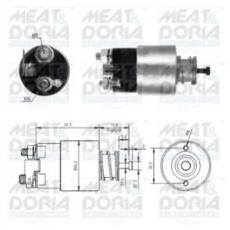 Соленоїд стартера HYUNDAI ACCENT II, ACCENT III, GETZ, MATRIX KIA RIO I, RIO II 1.3/1.4/1.6 06.01-12.11 MEAT&DORIA 46317