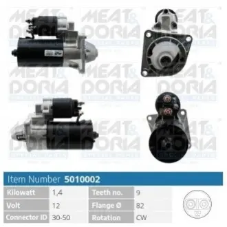MEATDORIA OPEL Стартер Astra H,Insignia,Vectra C MEAT&DORIA 5010002 Купити в Україні