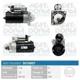 MEATDORIA FIAT Стартер DOBLO 1.9 01 MEAT&DORIA 5010007 Купити в Україні
