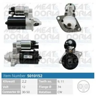 MEATDORIA TOYOTA Стартер AVENSIS 1.6 VVT-i 00-03 MEAT&DORIA 5010152 Купити в Україні