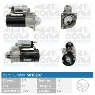 MEATDORIA FIAT Стартер 500X (334_) 1.6 D Multijet 14-, JEEP RENEGADE (BU, B1, BV) 1.6 CRD 14-, ALFA ROMEO, LANCIA MEAT&DORIA 5010207 Купити в Україні