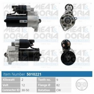 MEATDORIA VW Стартер VW LT 28-35 II (2DB, 2DE, 2DK) 2.5 TDI 99-06 MEAT&DORIA 5010221