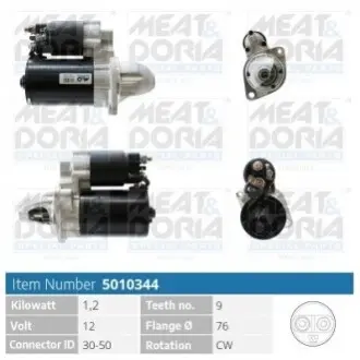 MEATDORIA BMW Стартер 1 (E81) 116 i 07-11, X3 (E83) 2.0 i 05-08 MEAT&DORIA 5010344 Купить в Украине
