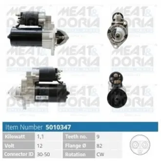 MEATDORIA OPEL стартер Astra F,Movano,Omega B,Vectra A/B MEAT&DORIA 5010347 Купити в Україні