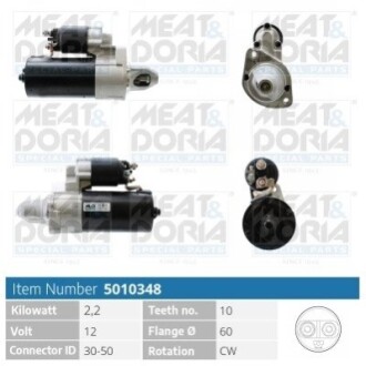 MEATDORIA DB Стартер 12V 1.6KW W211/220,Sprinter 06-,Vito 06- MEAT&DORIA 5010348 (фото 1)