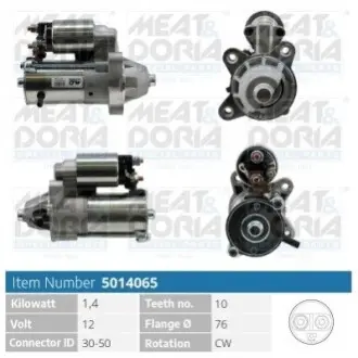 MEATDORIA FORD стартер Transit Connect 02 MEAT&DORIA 5014065 Купити в Україні