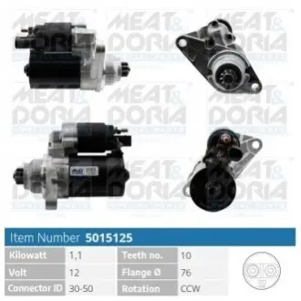 MEATDORIA VW стартер Golf,Polo,Skoda Fabia,Octavia,Seat,Audi MEAT&DORIA 5015125 Купити в Україні