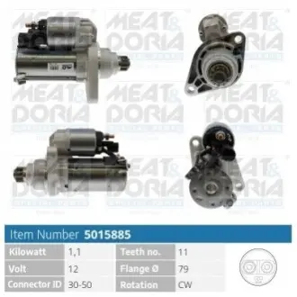 MEATDORIA AUDI Стартер A3 (8V1, 8VK) 1.8 TFSI 12-16, SEAT, SKODA, VW MEAT&DORIA 5015885 Купить в Украине