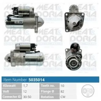 Стартер Opel Insignia 2.0 CDTi 08-17 (12V/1.9kw) (z=10) MEAT&DORIA 5035014 Купити в Україні