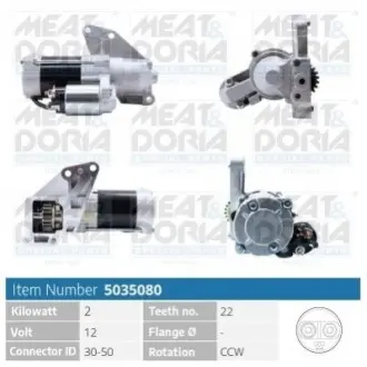MEATDORIA JEEP Стартер COMPASS (MK49) 2.0 CRD 06-, MITSUBISHI LANCER VIII 2.0 DI-D (CY8A) 08-, DODGE, CHRYSLER MEAT&DORIA 5035080 Купить в Украине