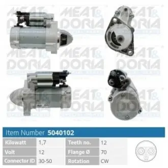 Стартер MB Sprinter (W906/W907)/Vito (W639) 03- OM651 (12V/1.8kw) (z=12) MEAT&DORIA 5040102 Купити в Україні