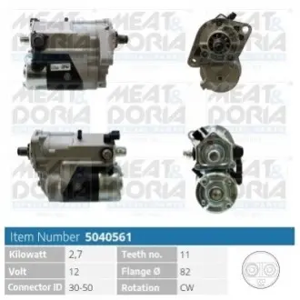 Стартер Toyota Hilux 01- (12V/2.7kw) MEAT&DORIA 5040561 Купити в Україні