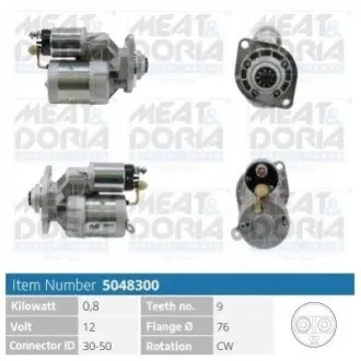 Фото 1 — Стартер VW Caddy 1.6 96-00/Skoda Felicia 1.3/1.6 94-01 (0.8kw) (z=9) MEAT&DORIA (5048300) Фото Стартер VW Caddy 1.6 96-00/Skoda Felicia 1.3/1.6 94-01 (0.8kw) (z=9) MEAT&DORIA (5048300) зображення 1