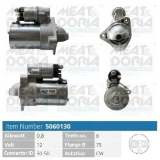 MEATDORIA CHEVROLET Стартер Aveo 1.2 05-, Matiz 1.0 05 MEAT&DORIA 5060130 Купити в Україні