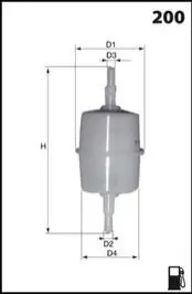 Фільтр паливний Fiat Ducato 2.0 86-94/Ford Transit 2.0 77-92 MECAFILTER ELE1990