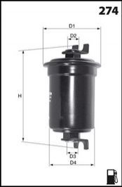 Фильтр топлива - (MB504750, MB504763) MECAFILTER ELE3590