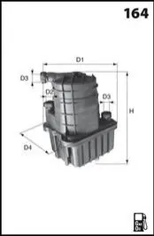 Фільтр паливний Renault Clio/Modus 1.5dci 04- (h=188mm) MECAFILTER ELG5317