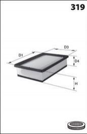 Фільтр повітряний MECAFILTER ELP9169