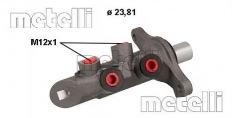 Циліндр гальмівний (головний) Renault Megane III/Scenic IIIi 08- (d=23.81mm) Alu Metelli 05-0876 Купити в Україні