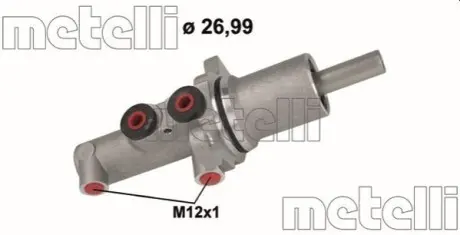 Циліндр гальмівний головний Metelli 05-1144 Купити в Україні