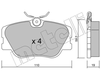 Комплект тормозных колодок (дисковых).) Metelli 22-0061-0 (фото 1)