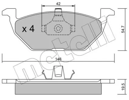 Колодки гальмівні (передні) Audi A3/Seat Toledo 96-04/Skoda Octavia 96-07/VW Golf 97-05/Polo 02 Metelli 2202110 Купити в Україні