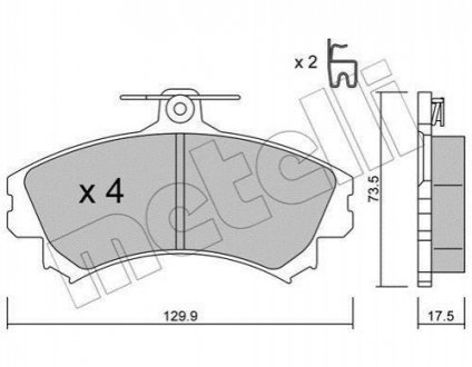 Комплект тормозных колодок (дисковых).) Metelli 22-0216-1 (фото 1)