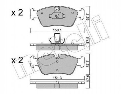 Тормозные колодки, дисковый тормоз.) Metelli 2202600