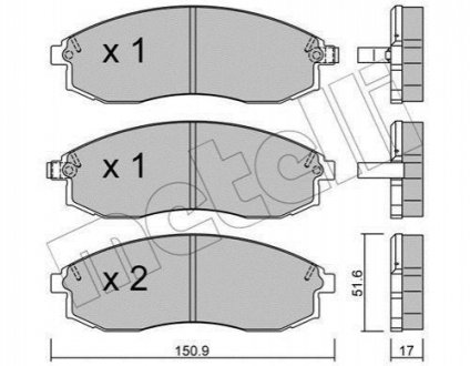 Комплект тормозных колодок (дисковых).) Metelli 22-0306-0 (фото 1)