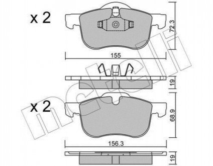 Комплект тормозных колодок (дисковых).) Metelli 22-0309-0 (фото 1)