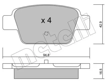 Комплект тормозных колодок (дисковых).) Metelli 22-0323-0 Купить в Украине