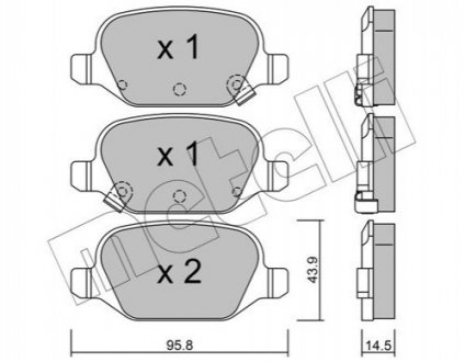 Колодки гальмівні (задні) Fiat Panda 12- Metelli 22-0324-5 (фото 1)