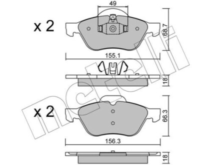 Комплект тормозных колодок (дисковых).) Metelli 22-0335-1